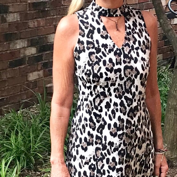 wareit Dresses & Skirts - XS Leopard Print Racer Dress W front cut out